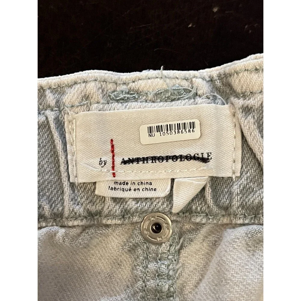 Anthropologie Shorts Womens 10 White Denim Paperbag High Waist Pockets Casual - Picture 3 of 6